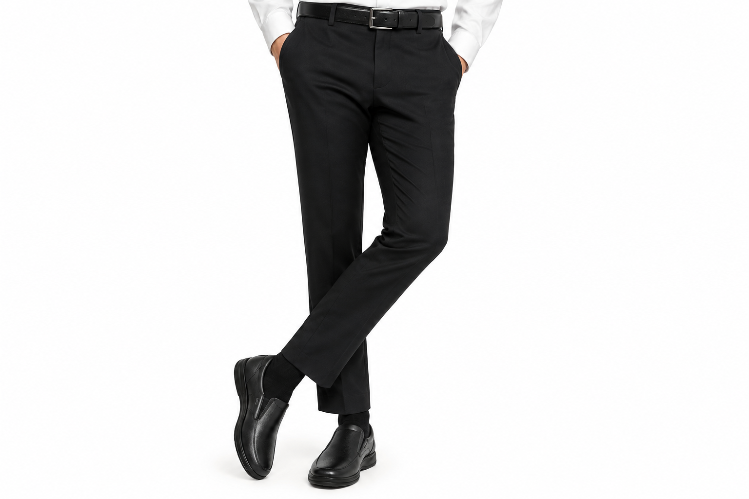Full Grain Leather - The Ease Glide Slip-in Shoes 515BK